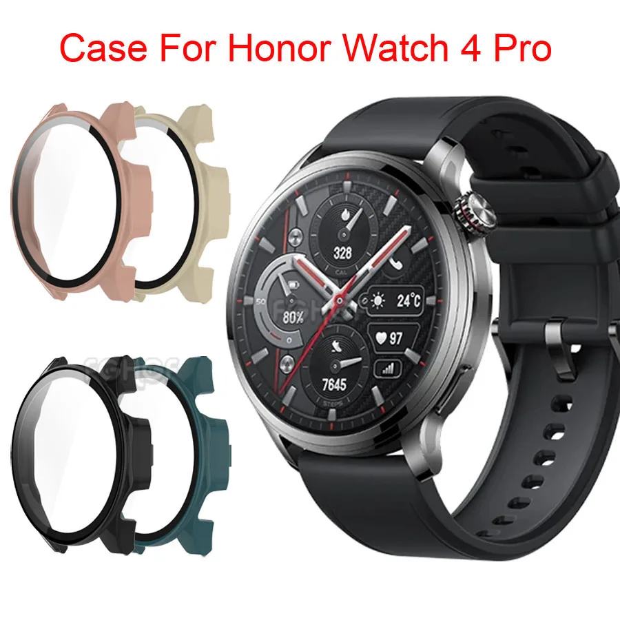 

Защитный чехол для Honor Watch 4 Pro, чехол-бампер с полным покрытием, защита экрана из закаленного стекла для Honor Watch 4 Pro, аксессуары