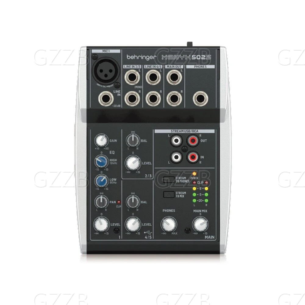 

BEHRINGER XENYX 502S Premium Analog 5-Input Mixer with USB Streaming Interface