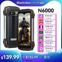 [World Premiere]Blackview N6000 Rugged Smartphone, Android 13 G99 Mobile Phone, 16GB 256GB 4.3''Display, 48MP Cameras Cellphones