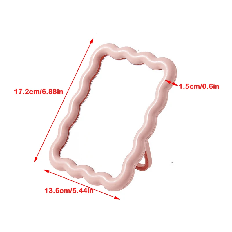 Гофрированное настольное зеркало для макияжа сплошной цвет простое портативное