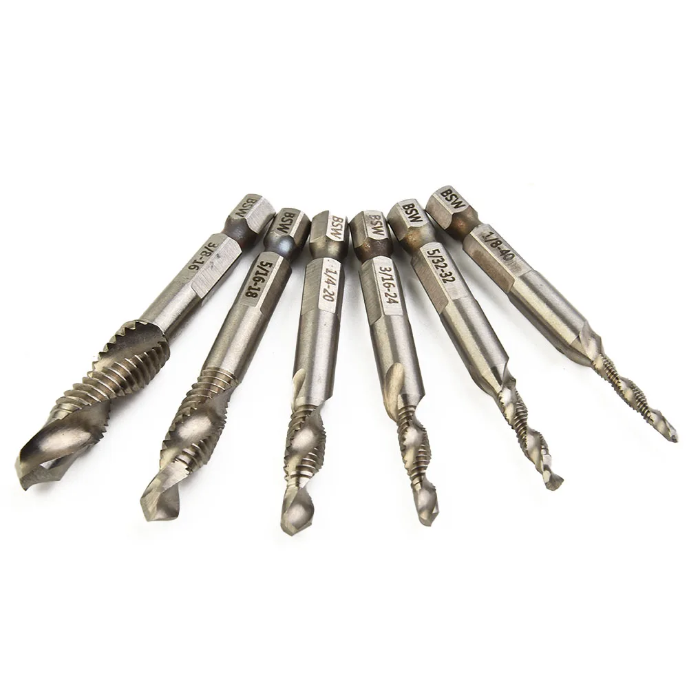 6 Sizes Drill Bits tap Machine Reamer 6Pcs/set Shank Thread Taps screw Thread reamer Steel Spiral Screw Taps Home & Garden Tools