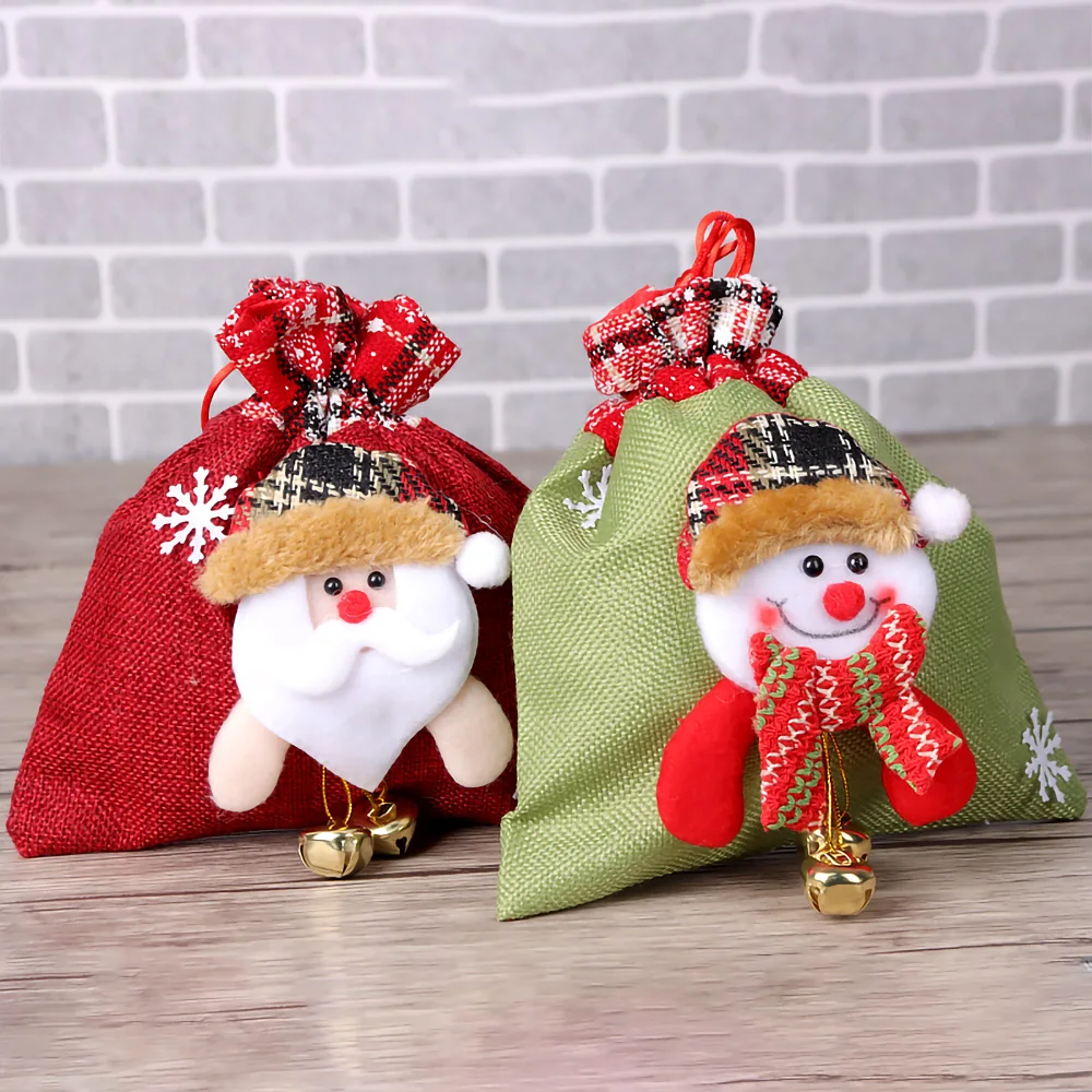 

Christmas Candy Bag Santa Claus Gift Bags Santa Sack Children Xmas Stocking Bag Exquisite Present Packet Xmas Supplies Props