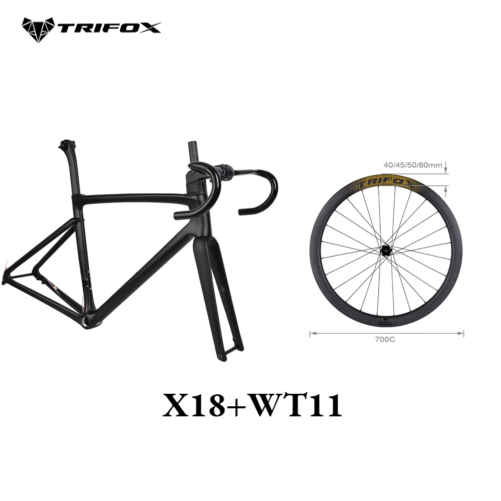 

TRIFOX Bike Carbon Road Bike Frame X18 ＋Wheelset WT11/cadre de vélo de route en fibre de carbone X16TA +, jeu de roues WT11