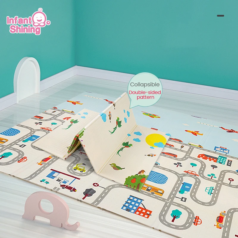 

Infant Shining Baby Play Mat Portable Foldable Climbing Pad 180X200x1CM Mat Foam Pad XPE Tasteless Parlor Game Blanket