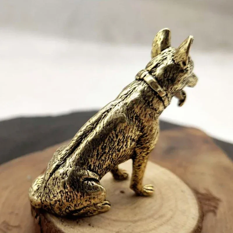 Антикварные медные фигурки собак миниатюрные настольные украшения зодиак