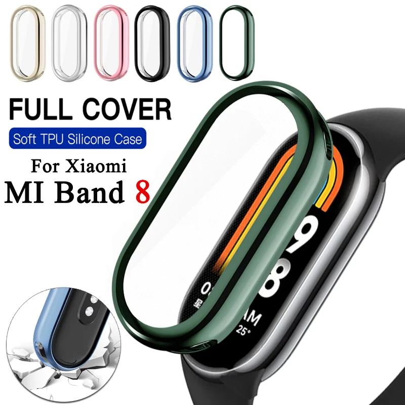 

Чехол для Xiaomi Mi Band 8, защитный чехол с защитой от царапин и защитной пленкой для Mi Band 8, аксессуары для умных часов