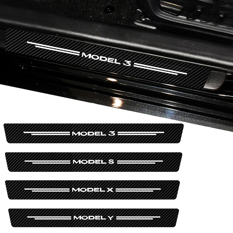 

4 шт., наклейка на порог автомобиля Tesla Model S 3 X Y 2017-2021