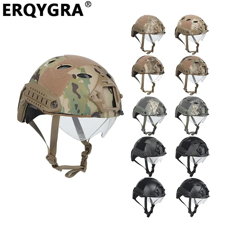 

ERQYGRA FAST Helmet with Goggle Airsoft Accesories Paintball Tactical Military Gear Hunting Protect Outdoor Shooting Equipment