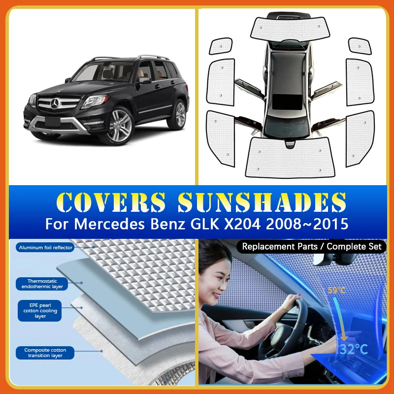 

Car Sunshade Covers For Mercedes Benz GLK X204 2008~2015 Windshield Sunscreen Window Coverage Accessories GLK280 300 350 220 250