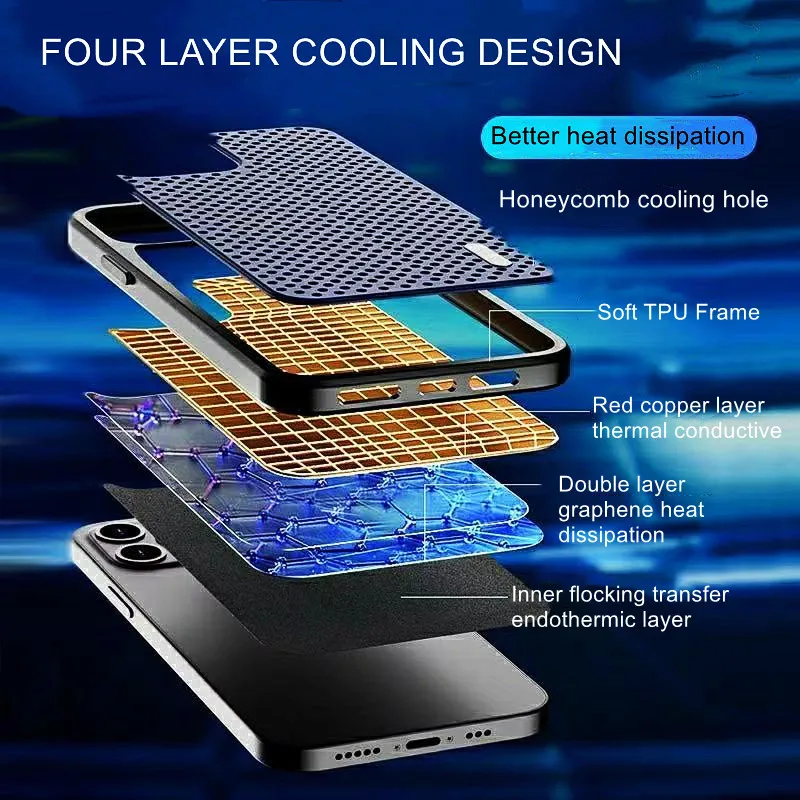 for Magsafe for iPhone 13 12 Pro Max Case Graphene Heat Dissipation Magnetic Wireless Charging coque for iPhone 13 12 Pro Cover