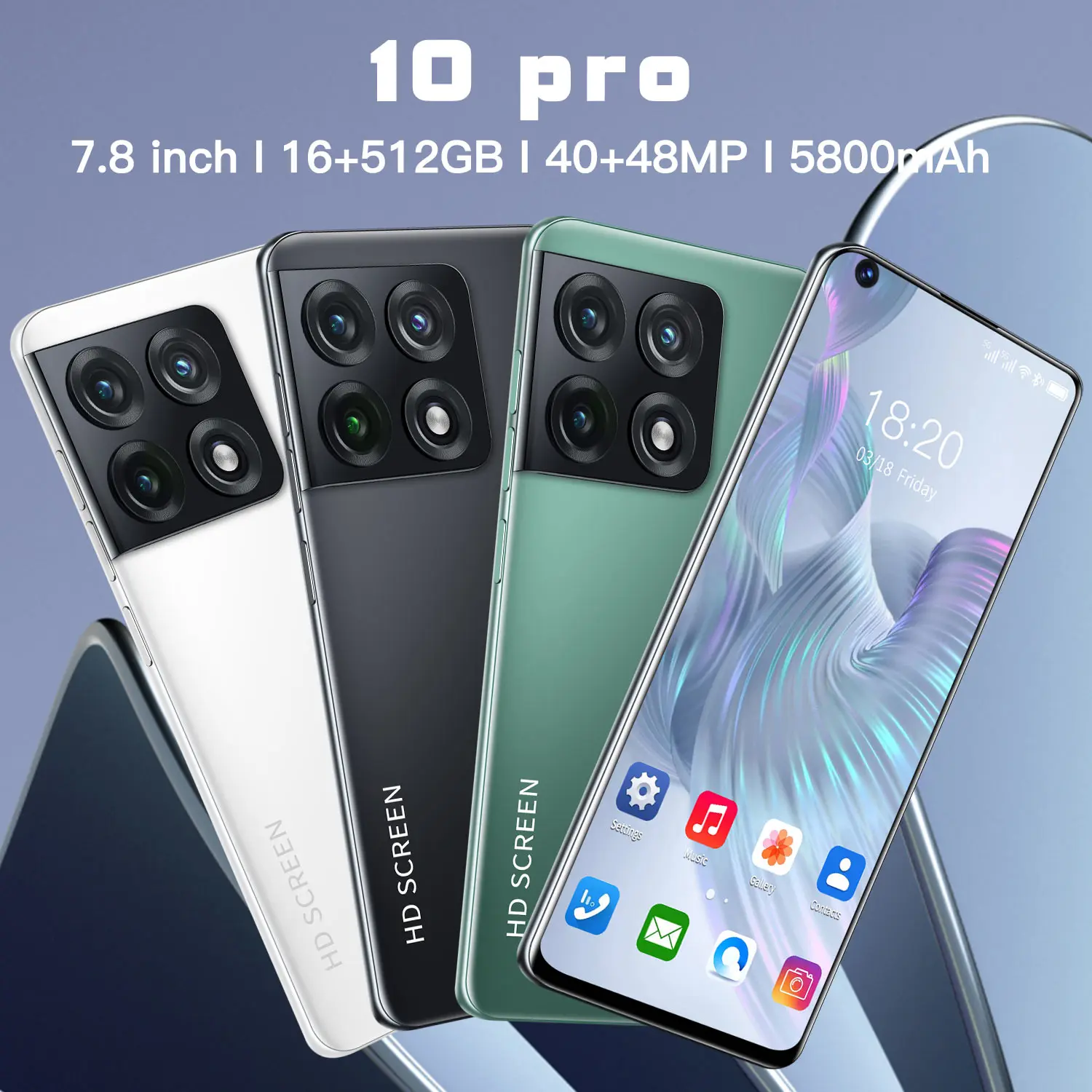 global version smart phone 10 pro 16gb ram 512gb rom dual sim unlocked mobile phone android 11 mtk 6799 deca core cell phone gps free global shipping