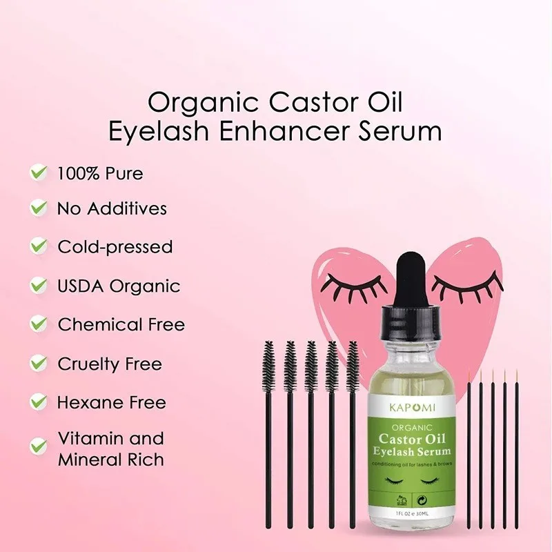 Натуральное касторовое масло для лечения роста ресниц средство быстрого бровей