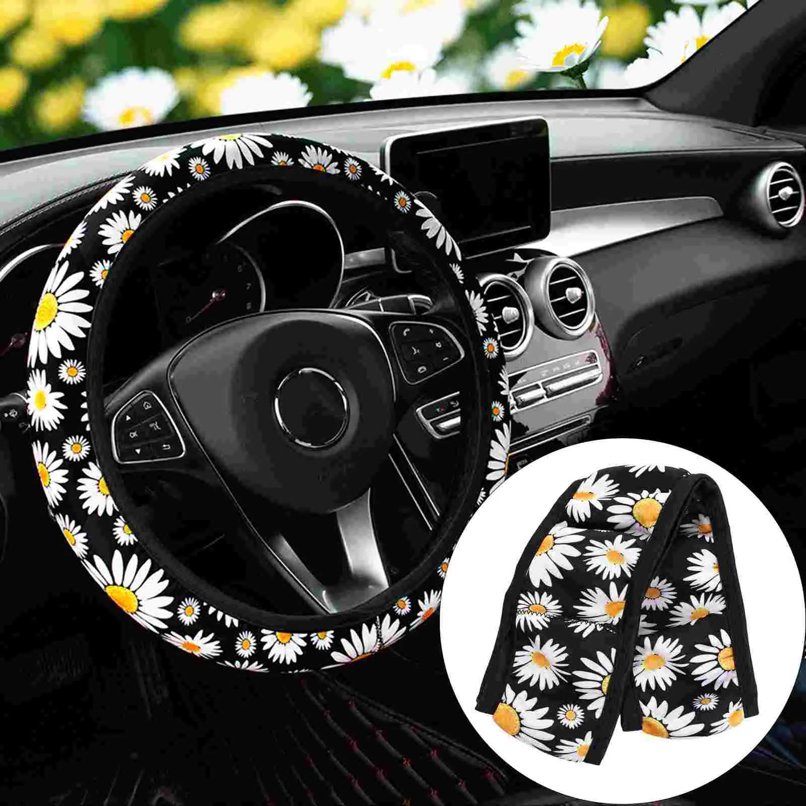 

Auto Steering Wheel Cover Car Steering Wheel Protector Car Interior Decor