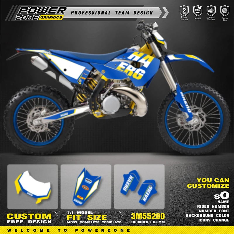 PowerZone пользовательские графические фоны для команды набор наклеек HUSABERG 2011 2012 FE390
