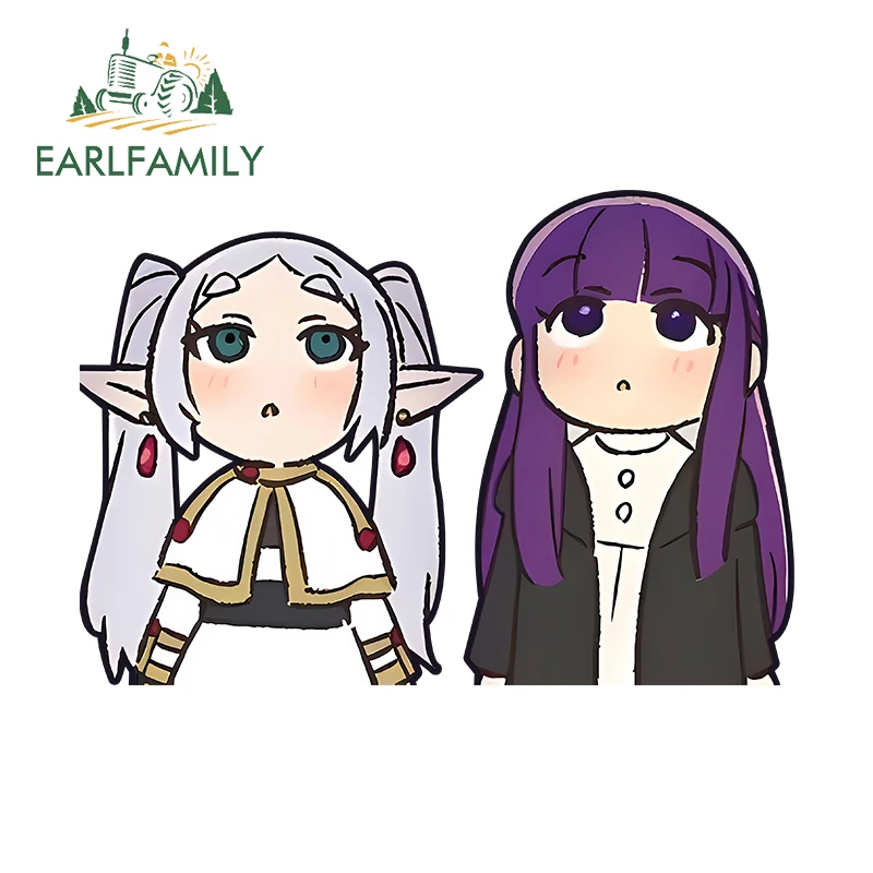 

EARLFAMILY 13 см X 8,9 см для Frieren Chibi милые автомобильные наклейки модные водонепроницаемые наклейки окна фургон Автомобильная этикетка