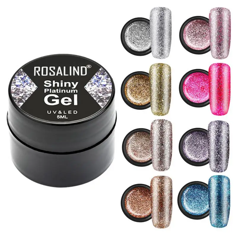 

8 Pcs Gel Nail Polish Shiny Diamond Painting Nail Gel Long Lasting UV Hybrid Varnishes Nail Primer Gel, For Women