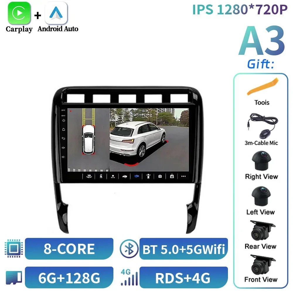 

Автомобильный радиоприемник для Porsche Cayenne 1 955 957 9PA 2002-2010 WIFI 2 DIN Android 14 Мультимедийная навигация Беспроводной стереоэкран Carplay