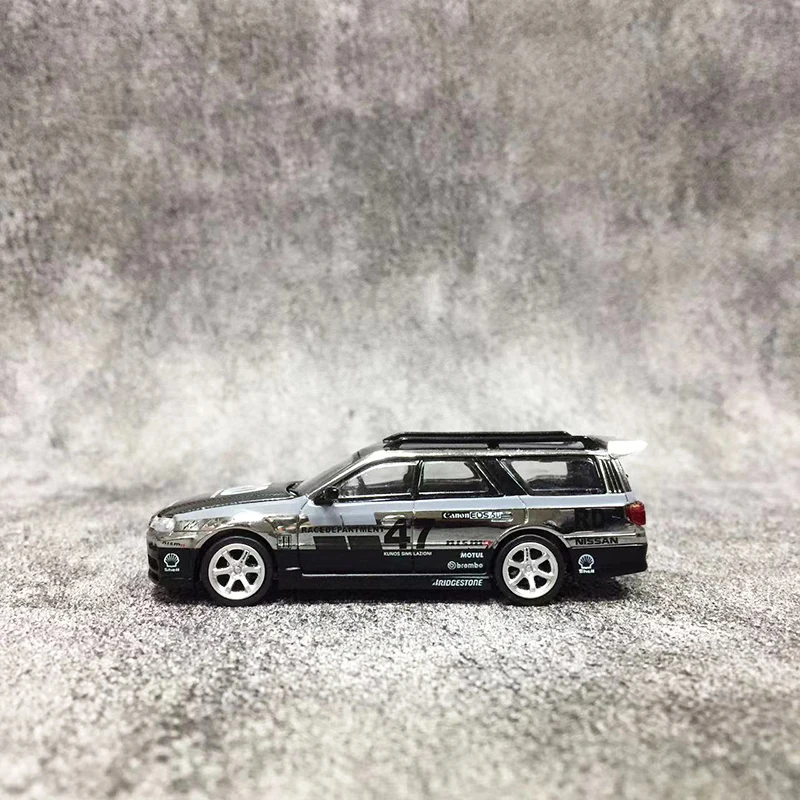 POPRACE 1:64 модель автомобиля Stagea сплав литой Открытый капюшон-хромированный