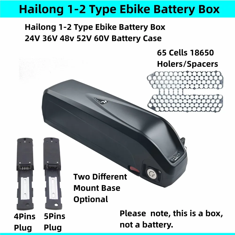 Большой Корпус для аккумуляторов Hailong 1-2 Shark Ebike, внешняя батарея 24 В, 36 В, 48 В, 52 В, 60 В, нижняя трубка, корпус аккумулятора с креплением кронштейна держателя