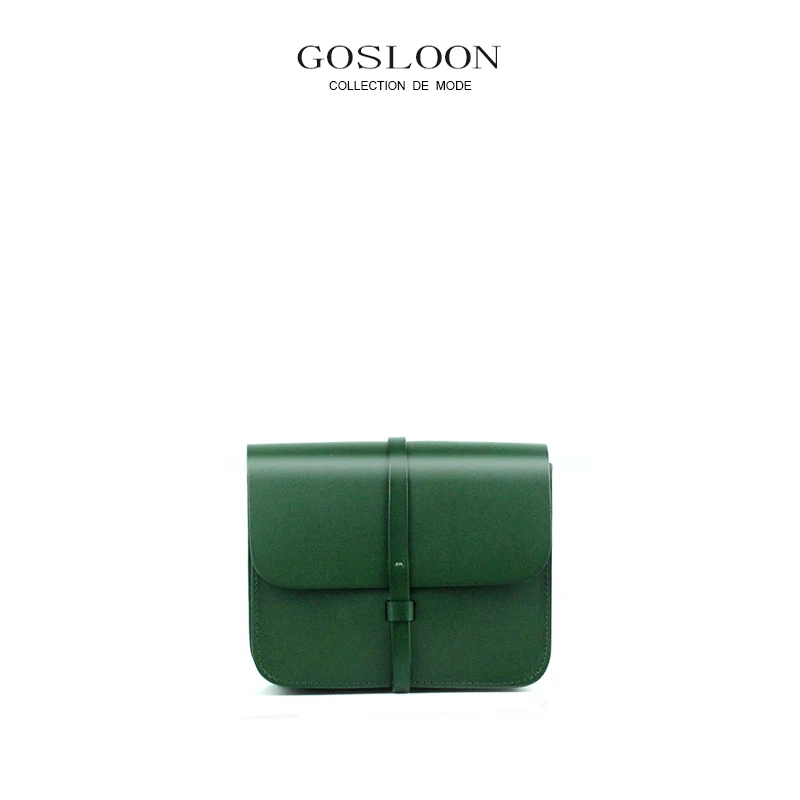 

GOSLOON-L16 Thick Leather Saddle Bag Classic Luxury Brand Four Seasons Removable Strap Messenger Bag Ladies Fashion Business