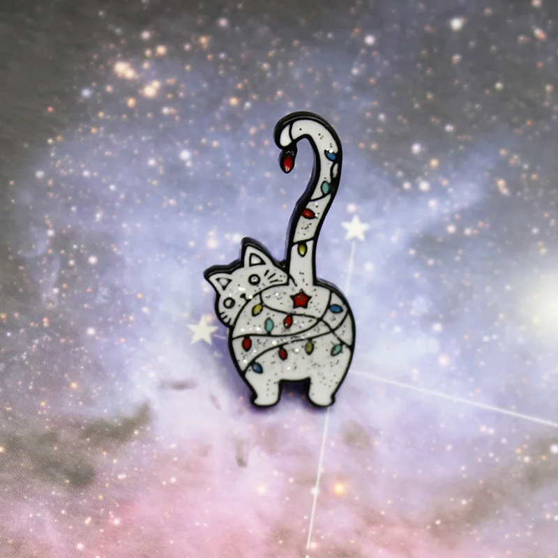 Креативная эмалированная брошь в виде фонаря блестящего заднего вида забавное