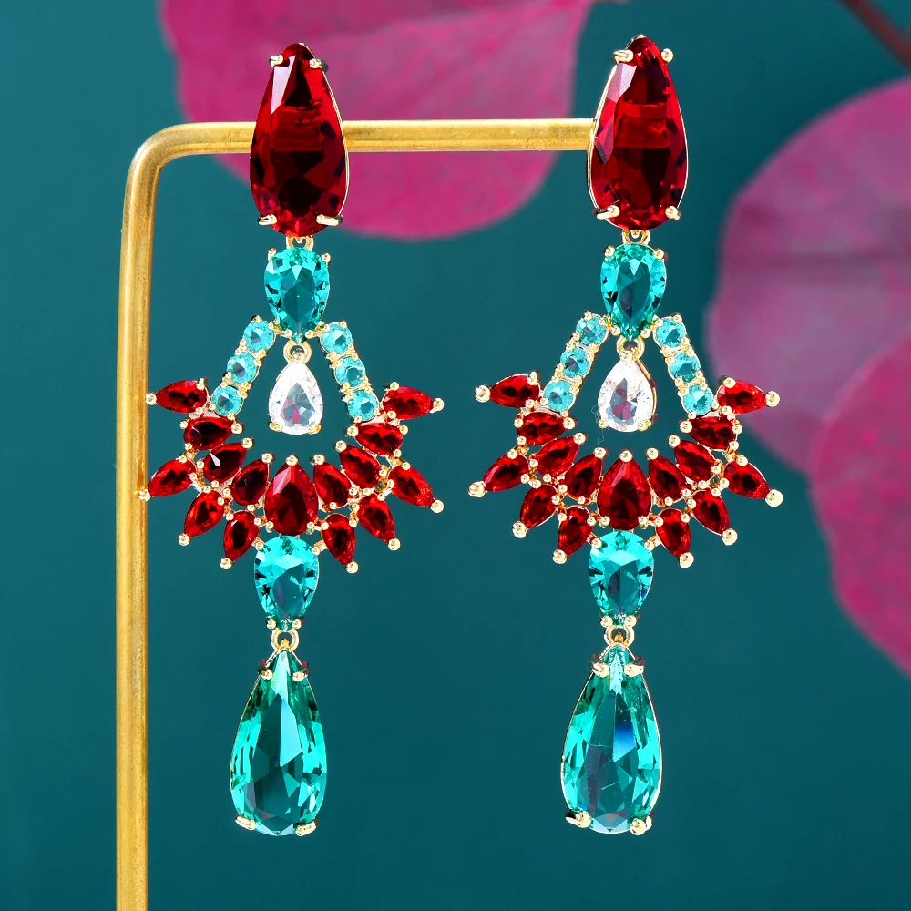 

GODKI New Trendy Japanese Korean Gothic Yellow CZ Pendant Earrings for Women Girl Daily Party Jewelry High Quality Accessories