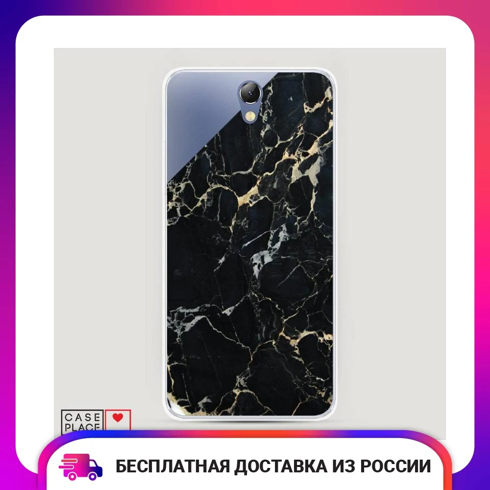 Чехол Силиконовый для Lenovo Vibe S1 Черный мрамор уголок защитный тонкий мягкий