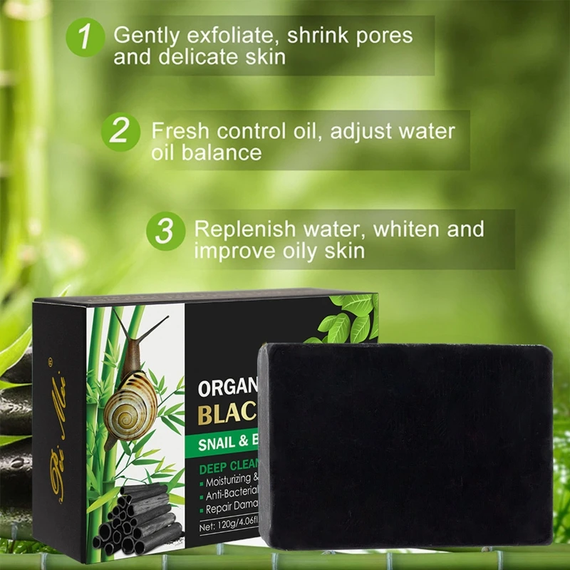 

Organic Bar Soaps Black Bamboo Charcoal Helps Acne Prone Skin Soap Bar Face Wash