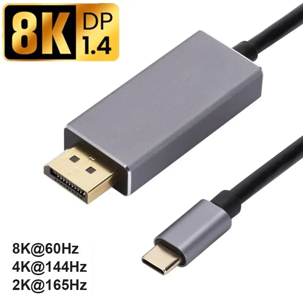 

HDTV Data Line Thunder-bolt 3 Type-C to Displayport 1.4 Video Cord USB C to DP Cable 8K 60Hz 4K 144Hz For Laptop PC