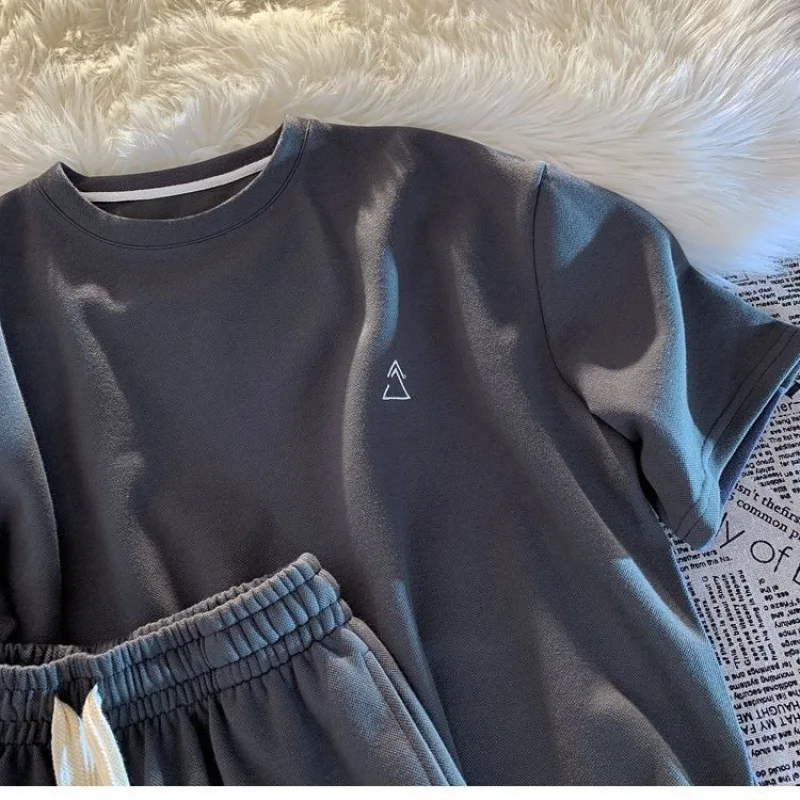 Casual two-piece pajamas women's new Korean style short-sleeved loose all-match shorts sports trendy home clothes