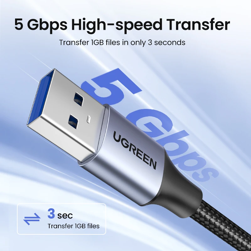 Фото Кабель-удлинитель USB 3.0 А (штекер)/USB 3.0 А (гнездо), для передачи данных, для принтера, PlayStation, клавиатуры №2