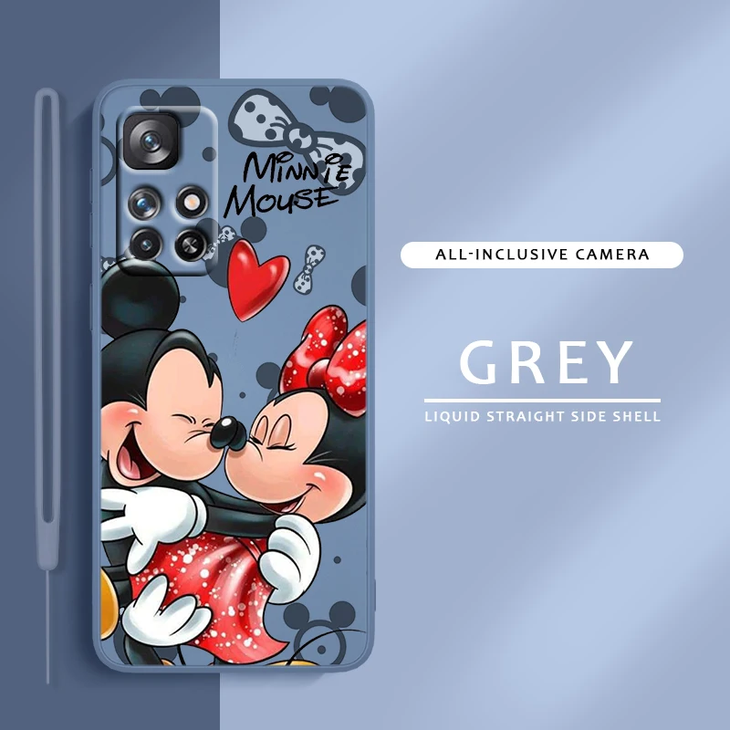 

Cool Mickey Minnie Disney For Redmi K60 K50 K40 K30 K20 10C X 9C T AT A 8A 7A Gaming Pro Plus Liquid Rope Phone Case