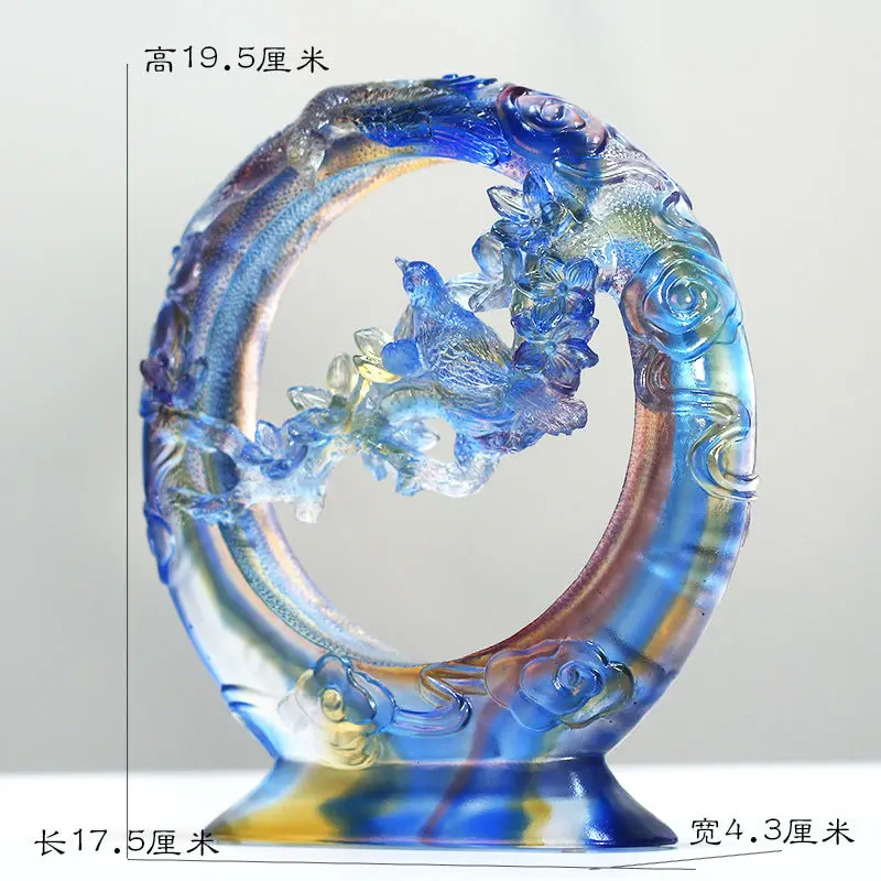 Стеклянная сорока xi на ветках благословение украшение гостиной крыльцо стола