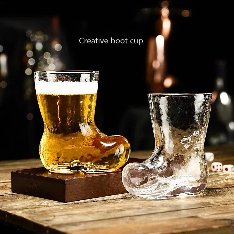 

2022 Creative Bar Cups 380ml Coffee Tea Milk Beer Cups New Fashion Drinking Mug Kitchen Drinkware Boot Shape Glass Cup