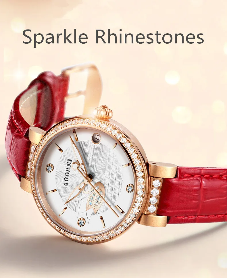 Automatic Womens Watch Free Shipping Embossed Swan Hollow Luxury Red White Pink Big Brand Female Mechanical Clock Carnival enlarge