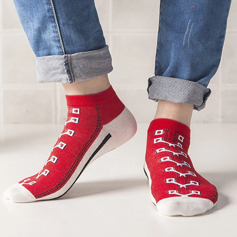 6pairs Funny Canvas Shoes Patterned Socks Summer Cotton Casual Boat Socks College Vintage Couples Short Ankle Socks Man &women