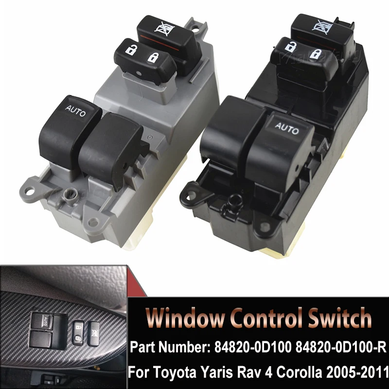 

Power Master Window Lifter Control Switch Button Panel For Toyota Auris Hybrid 2007-2013 Yaris 2005-2011 84820-0D100 84820-02230