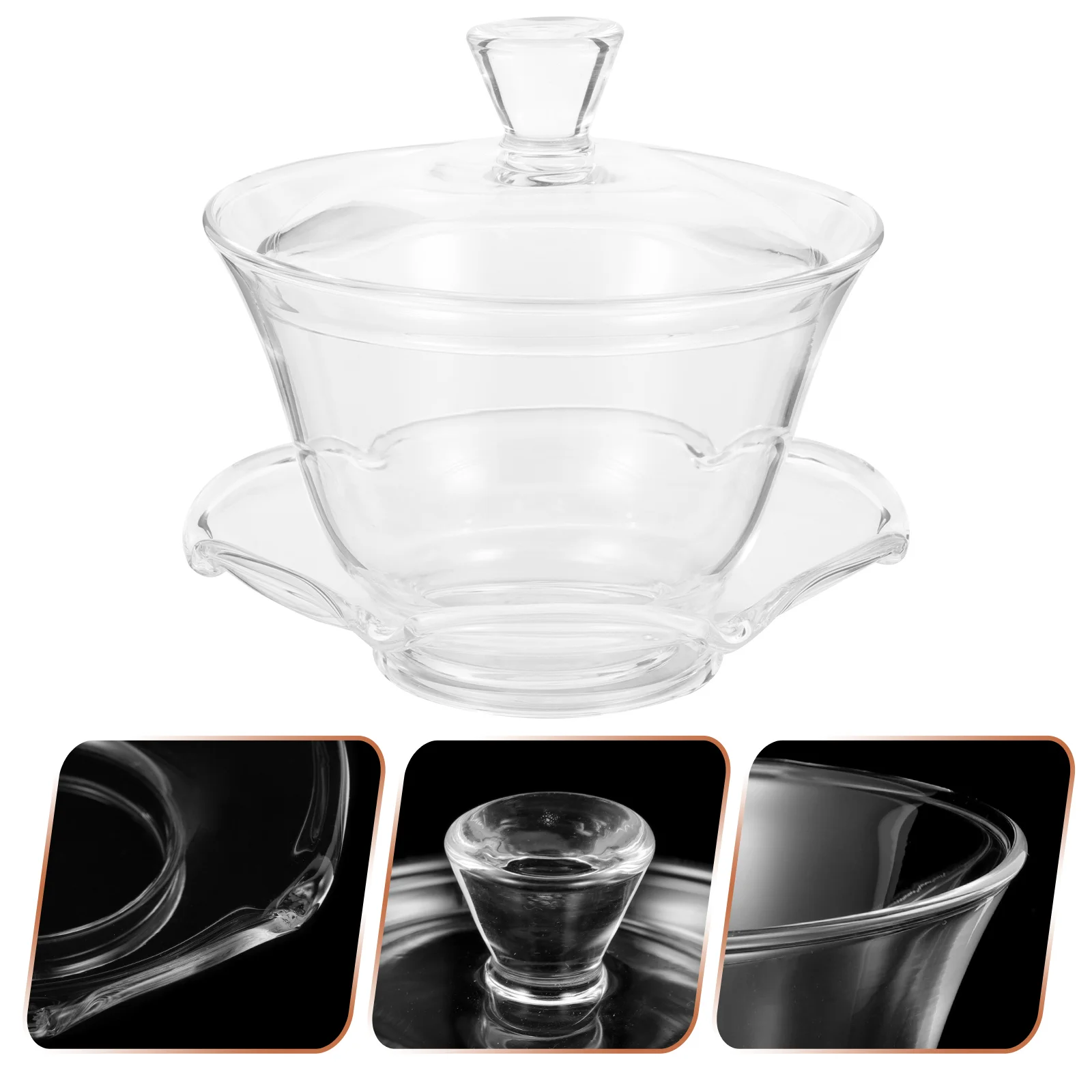 

1 Set Household Kitchen Office Tea Cup Tea Cup With Lid Clear Cup Teacup for Decor Home Daily Tea House