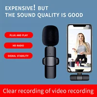 wireless lavalier microphone compatible with iphone ipad 2 4ghz plug play lapel clip on mic for recordingyoutubetiktokvlog