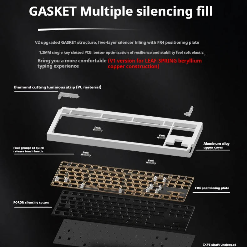 Weikav Stars80 V2 Комплект клавиатуры Беспроводная трехрежимная RGB Механические из