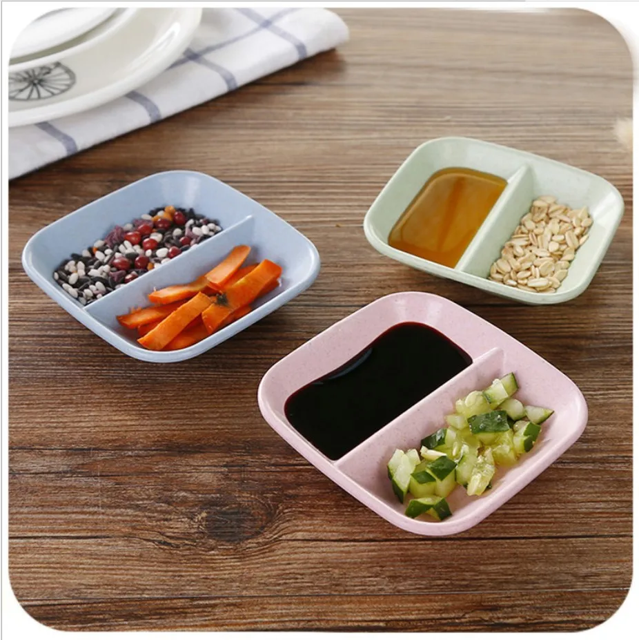 

Wheat Straw Seasoning Dish Household Kitchen Creative Dipping Snack Dish Plastic Small Plate Tableware