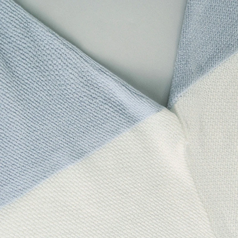 

Women Long Sleeve Colorblock Tunic Sweater Round Neck Knit Pullover Jumper Top