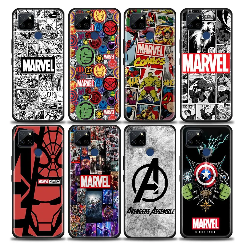 

Funda Case For OPPO Realme X50 X7 XT X 10 9 9I 8 8I Coque 7 7I 6 5 Pro Plus 5G Case Para Shell Cover The Avengers Marvel Logo