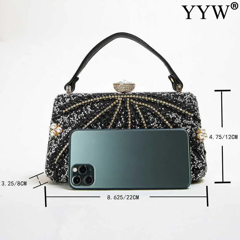 Vintage Women Clutches Bag Evening Bags Women Beading Rhinesrone Bags Handbag Crossbody Bags Wedding Party Purse Bolsas Mujer