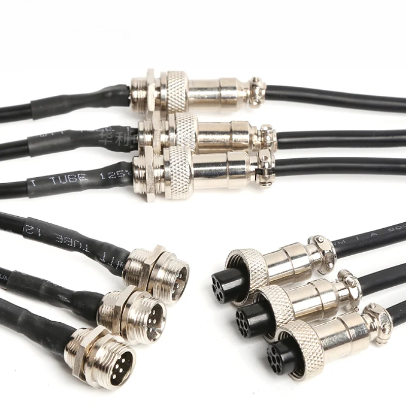 Сварная авиационная головка GX12 с проволочным кабелем 2-жильный 4-жильный 5-жильный