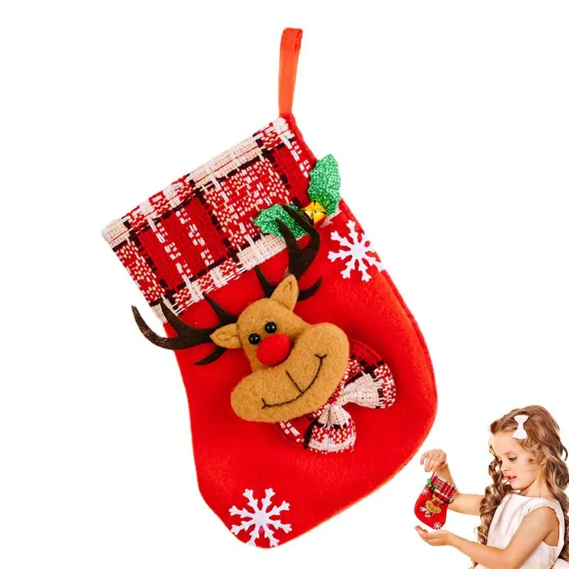 

Christmas Stockings 3D Christmas Stocking Santa Snowman Reindeer Christmas Character For Family Holiday Christmas Party