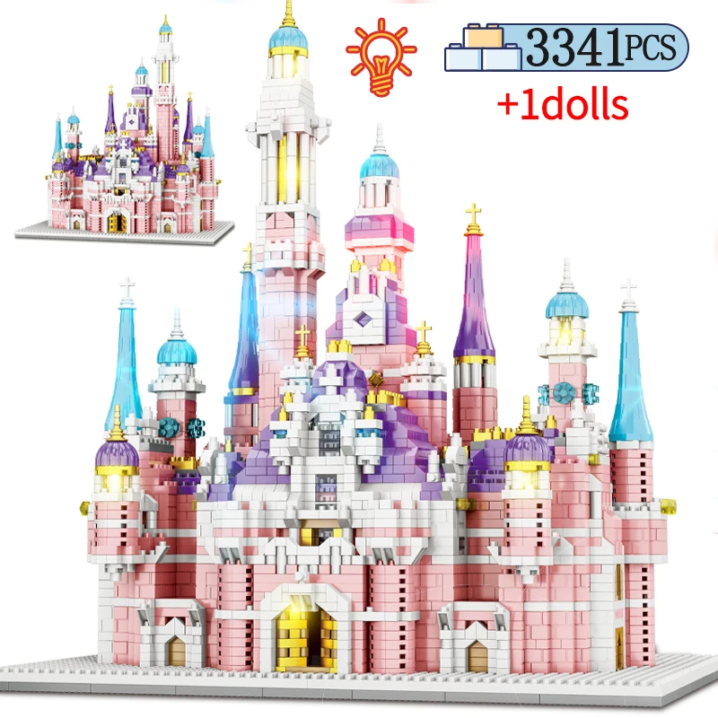 

3341 PCS Mini Cartoon Tale Princess House Dream Castle Building Blocks City Friends Figures Amusement Park Bricks Toys For Kids