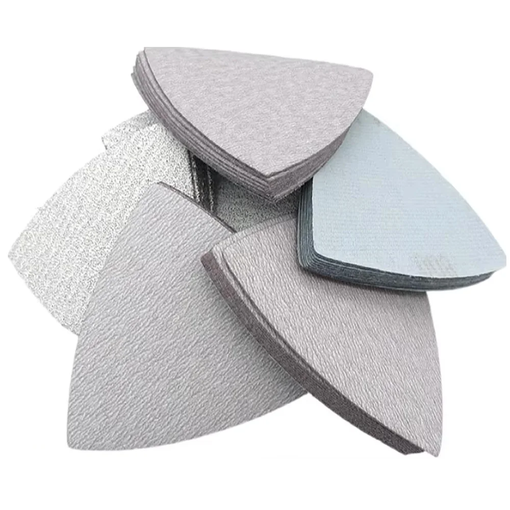 

10/20 шт. 90x90x90 мм треугольная наждачная бумага крючок и петля 60-1200 зернистость Fit3-1/2 дюйма осциллирующий многофункциональный инструмент шлифовальный станок для полировки