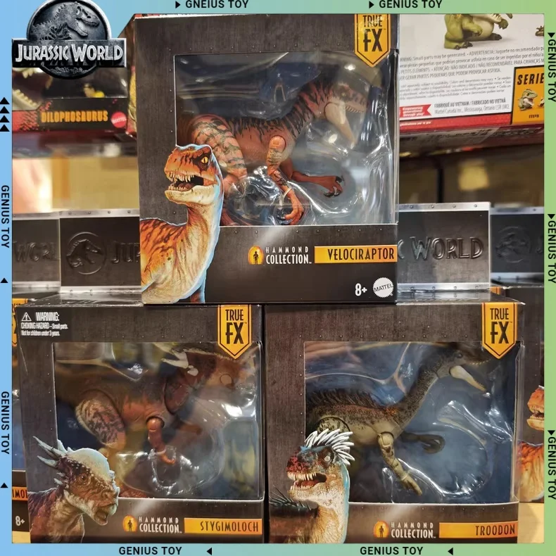 Фото Mattel Jurassic World Hammond Коллекция Модель динозавра Reborn Movie Velociraptor Stygimoloch Troodon Фигурка Детская игрушка в подарок №1