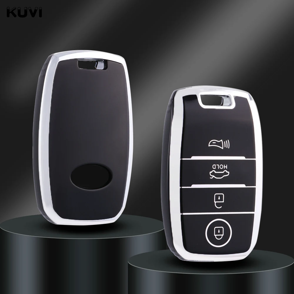 3 4 Button TPU Car Smart Key Case Cover For Kia Sportage Cerato Optima K2 K3 K4 K5 Rio Picanto Soul Sorento Ski Sedona Keychain
